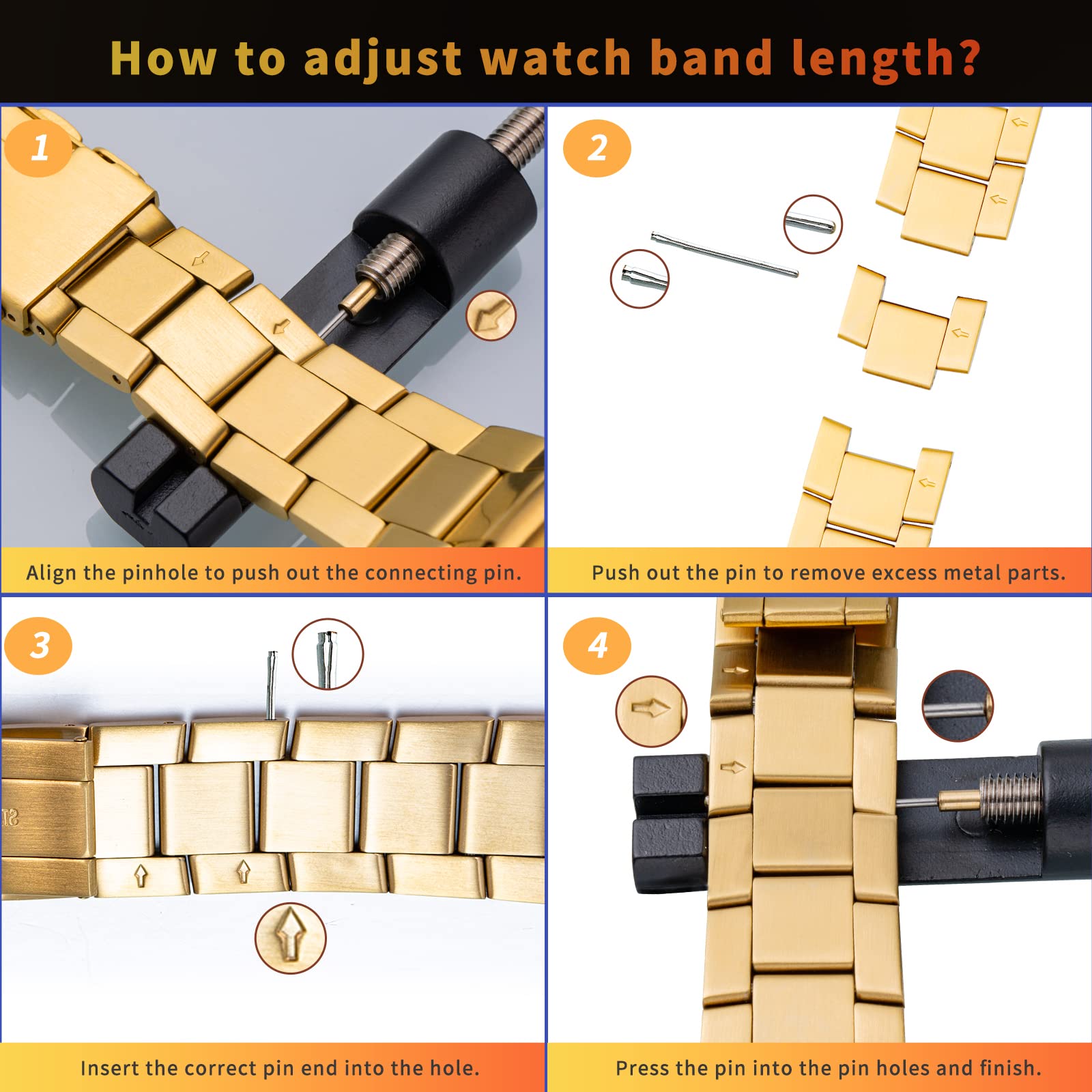 BERNY 20mm Stainless Steel Watch Bands Premium Solid Metal Watch Bracelet Straps for Men Women with Straight End Security Deployment Buckle - Image 4