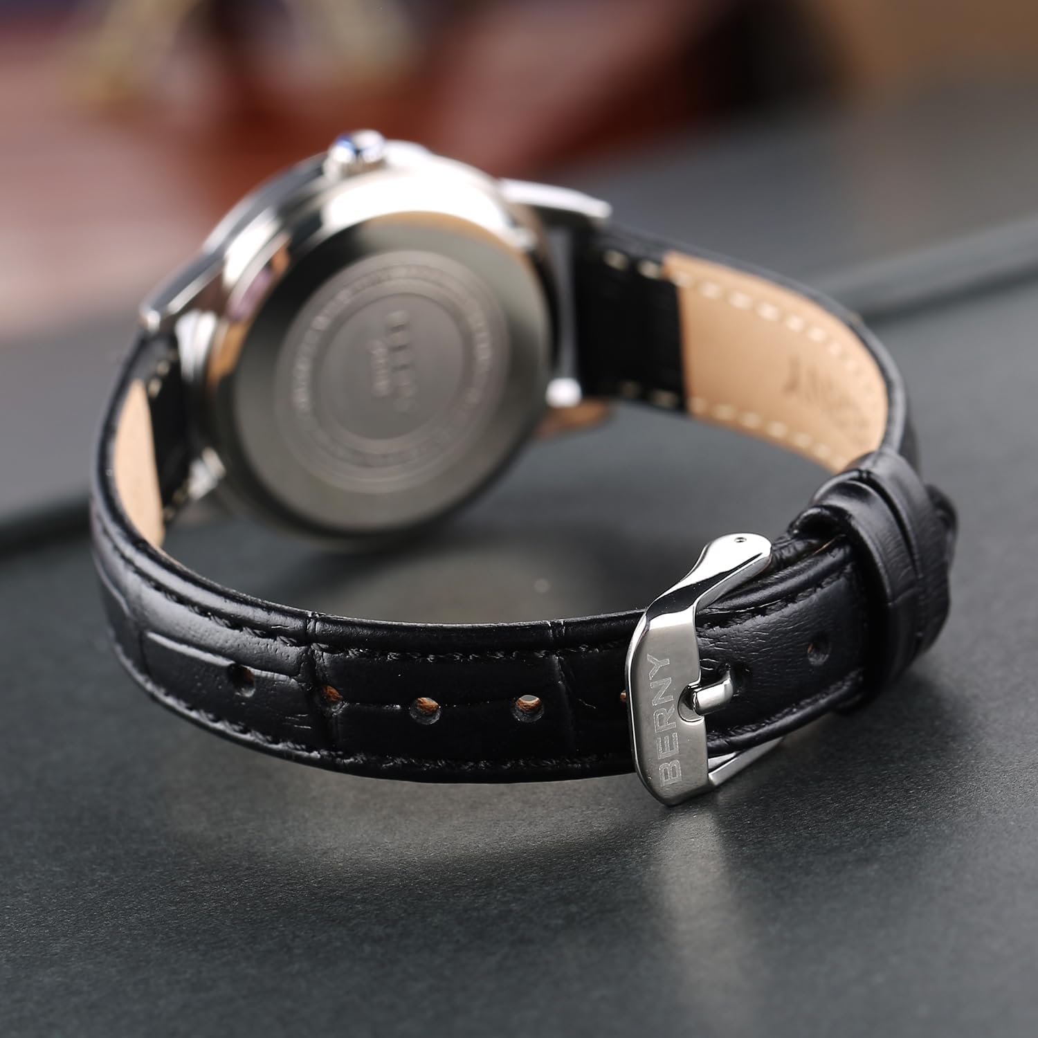 BERNY Automatic Watch for Women Waterproof Women's Wristwatch Super Luminous Mechanical Women Watch Female Analog Watches Stainless Steel Case Sapphire Crystal Date Calendar Fashion Birthday Present - Image 5