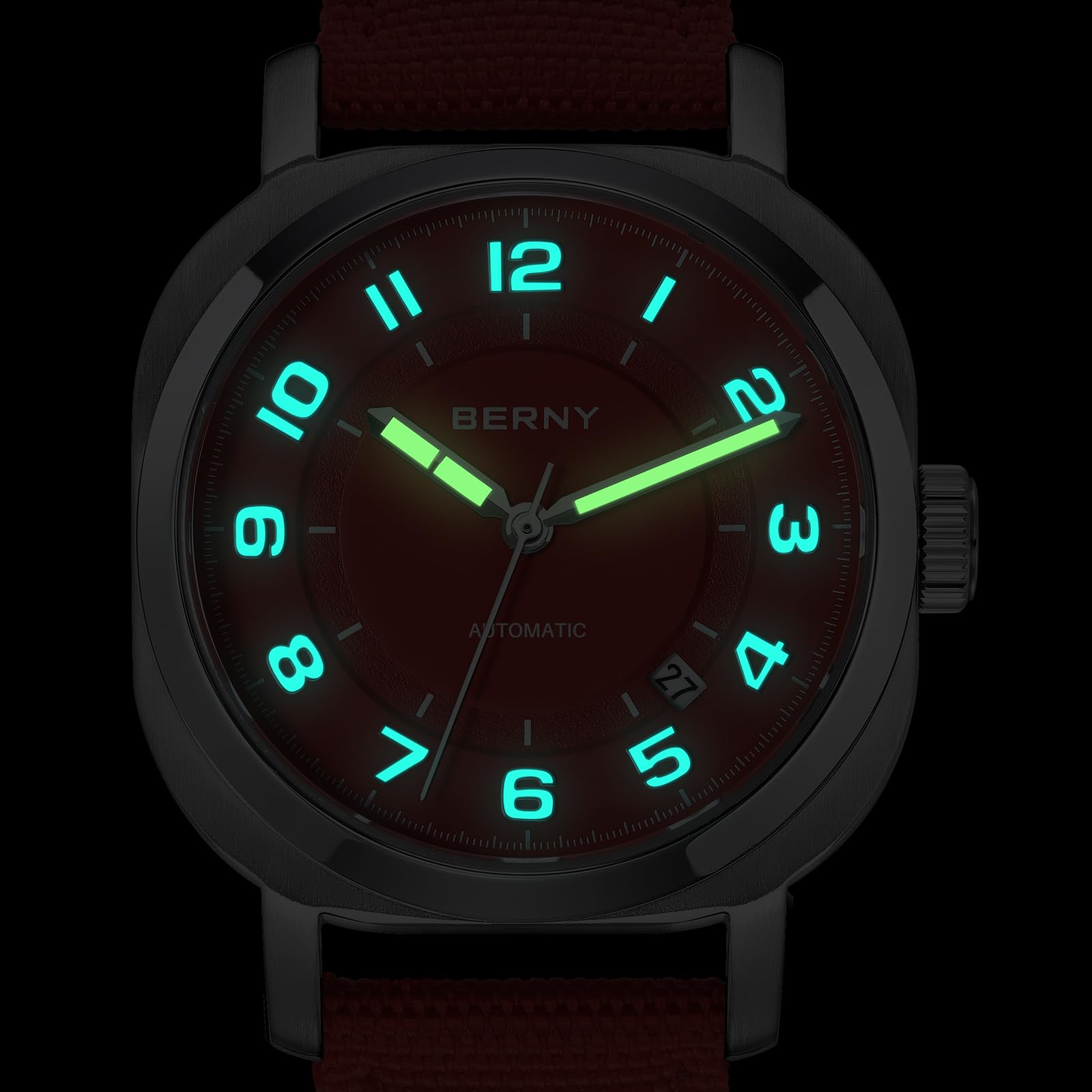 BERNY Automatic Watch for Women Waterproof Women's Wristwatch Super Luminous Mechanical Women Watch Female Analog Watches Stainless Steel Case Sapphire Crystal Date Calendar Fashion Birthday Present - Image 5