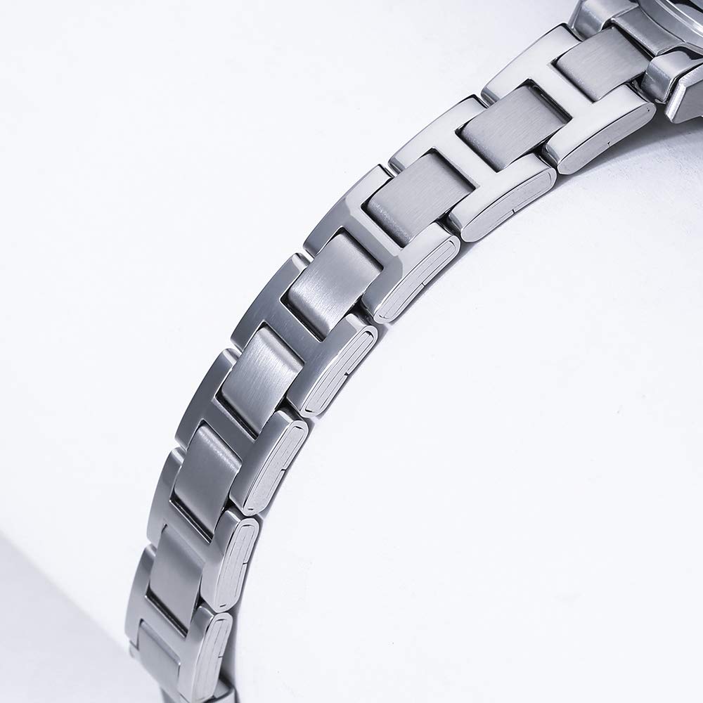 BERNY Day/Date Couple Watch for Men Women Stainless Steel Waterproof Wrist Watch - Image 5