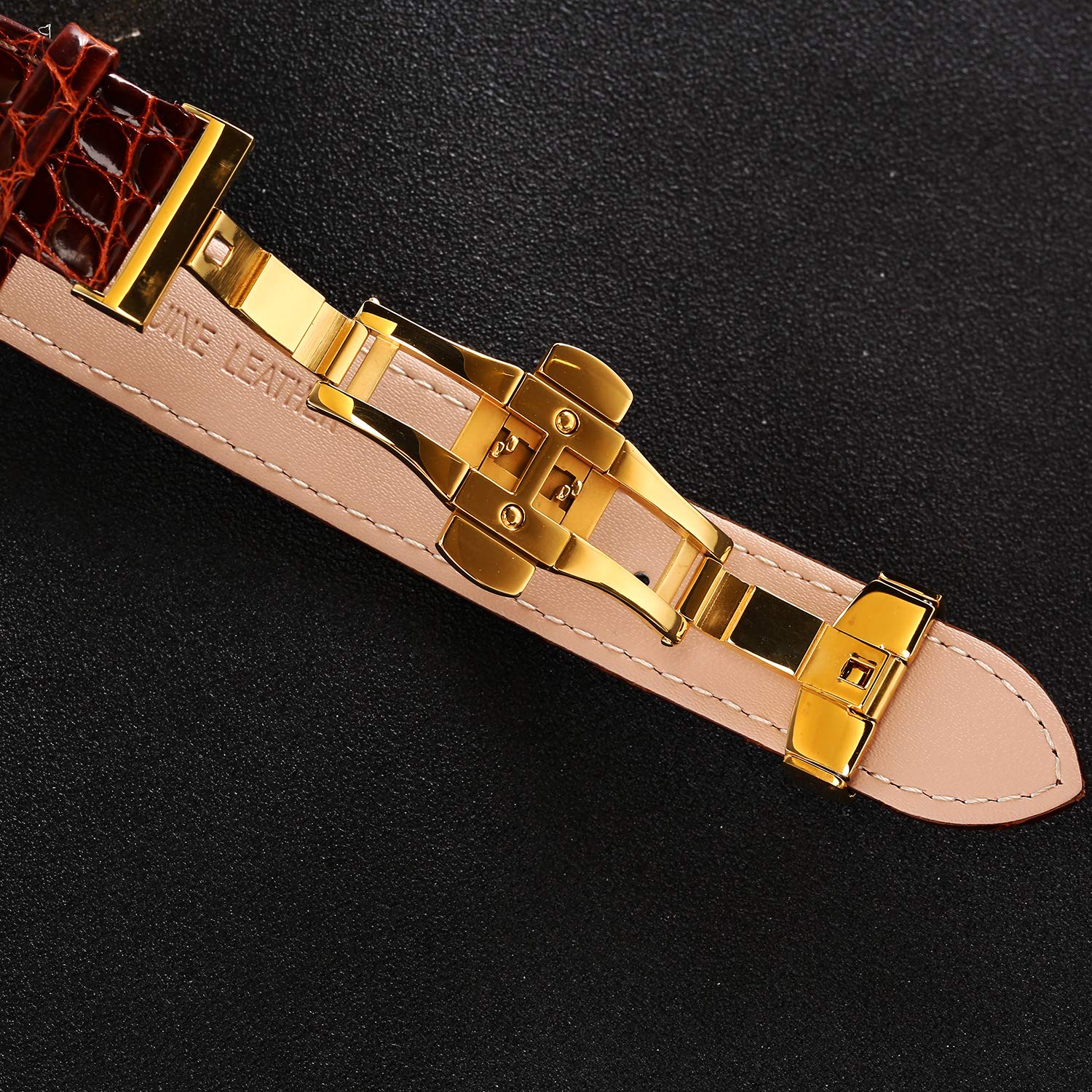 BERNY Luxury Stainless Steel Bezel with 18K Gold Overlay Mens Watch Quartz Watch - Image 4