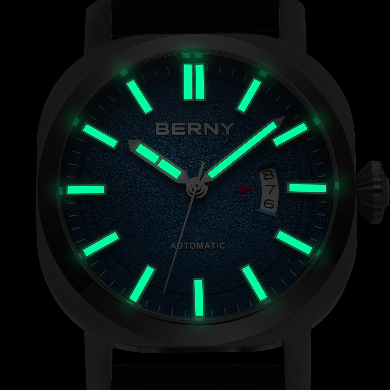BERNY Men's Japanese Automatic Mechanical Watch, Self Winding Watches, Water Proof 10ATM, Sapphire Glass Scratch Resistant, Super Luminous with Date(No Battery Required) - Image 5