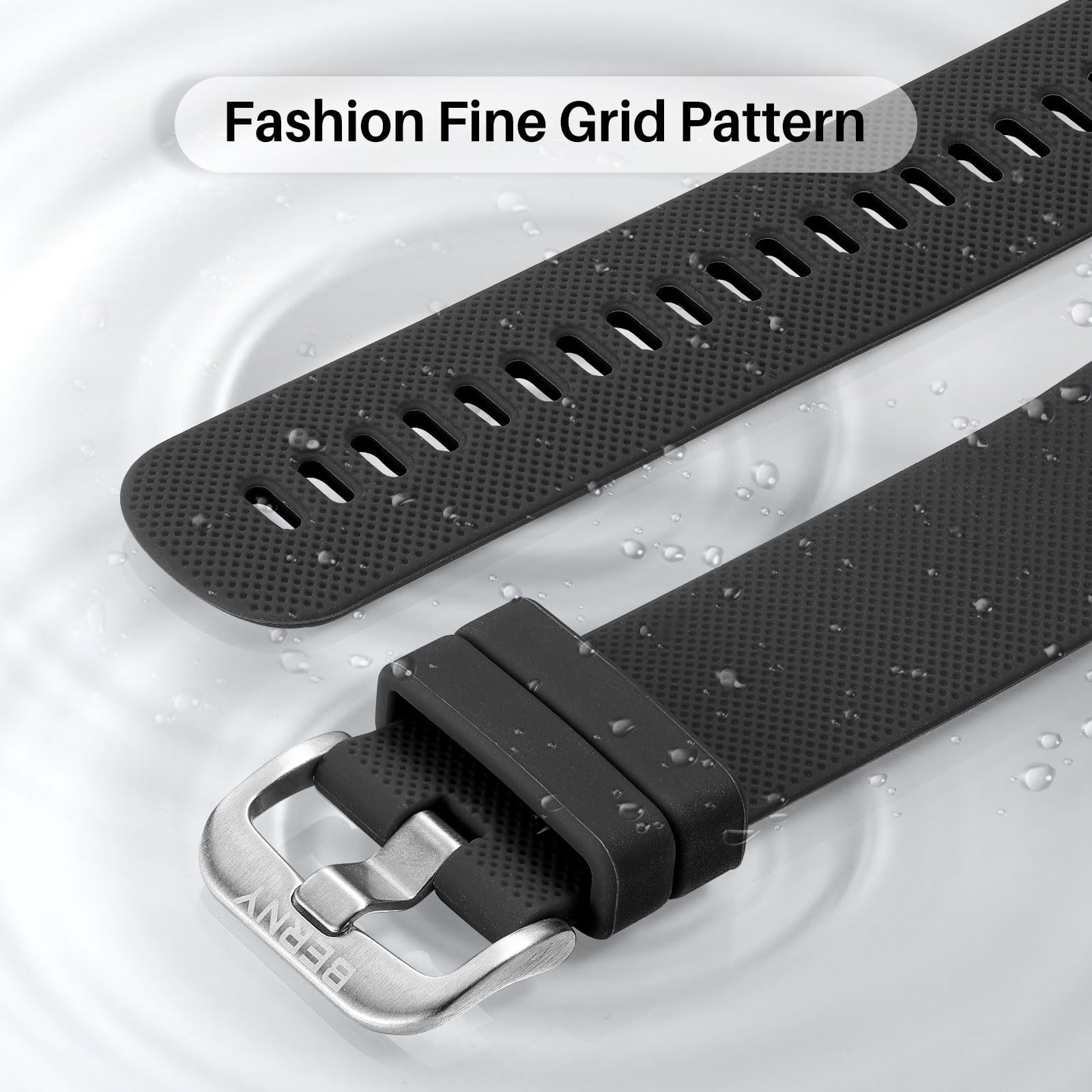 BERNY Silicone Watch Band Soft Rubber Replacement Watch Straps Quick Release Watchbands for Men And Women Multicolour-22mm - Image 3