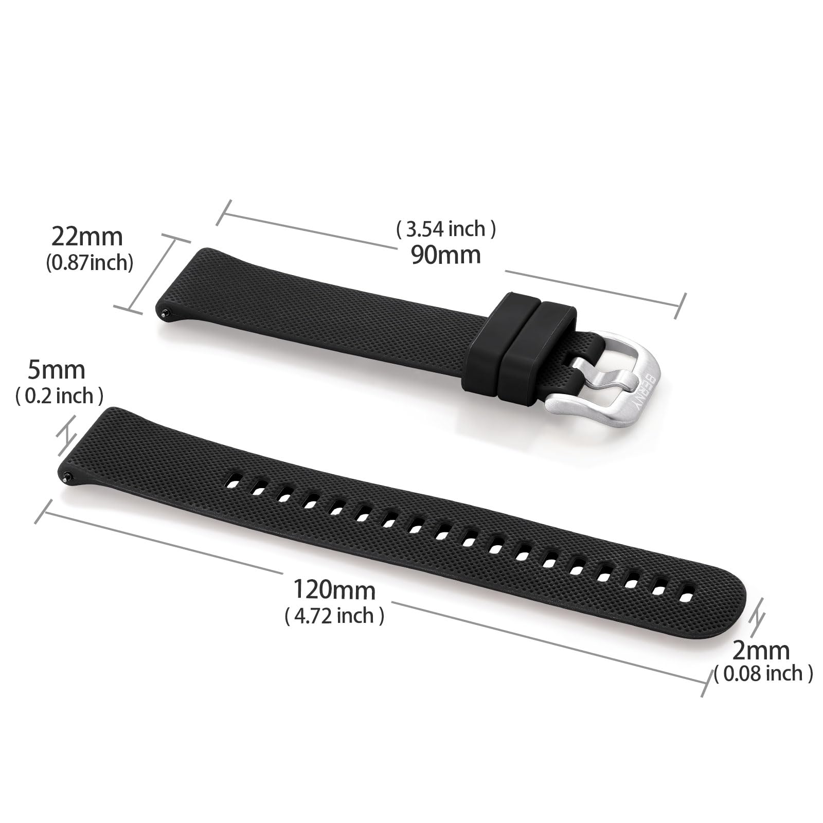 BERNY Silicone Watch Band Soft Rubber Replacement Watch Straps Quick Release Watchbands for Men And Women Multicolour-22mm - Image 7