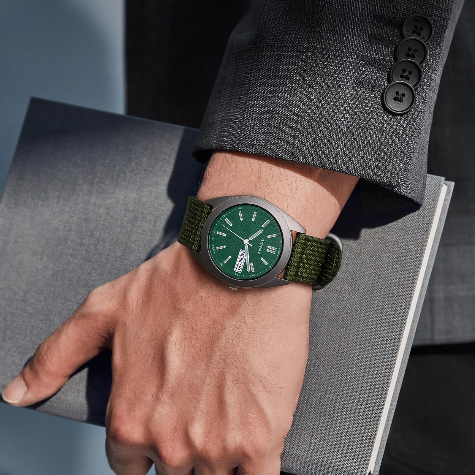 BERNY Titanium Watch for Men Japanese Quartz Movement Analog Quartz Watches Super Luminous Sapphire Glass 10ATM Waterproof - Image 7