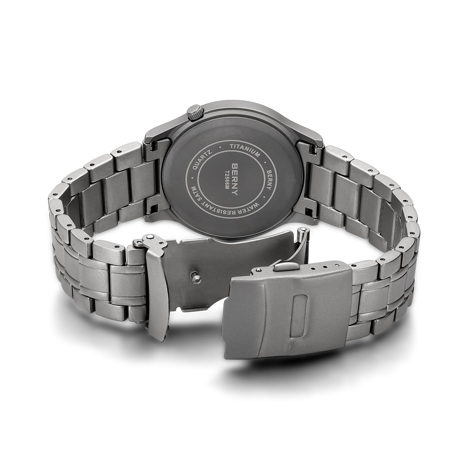 BERNY Titanium Watches for Men Japanese Sweep Second Quartz Movement 5ATM Waterproof Men's Field Wrist Watch Military Wristwatch with Luminous Analog Sport Watches - Image 4
