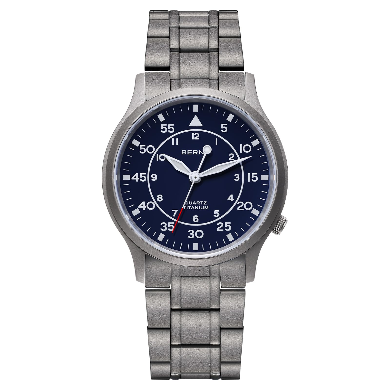 BERNY Titanium Watches for Men Japanese Sweep Second Quartz Movement 5ATM Waterproof Men's Field Wrist Watch Military Wristwatch with Luminous Analog Sport Watches - Image 9
