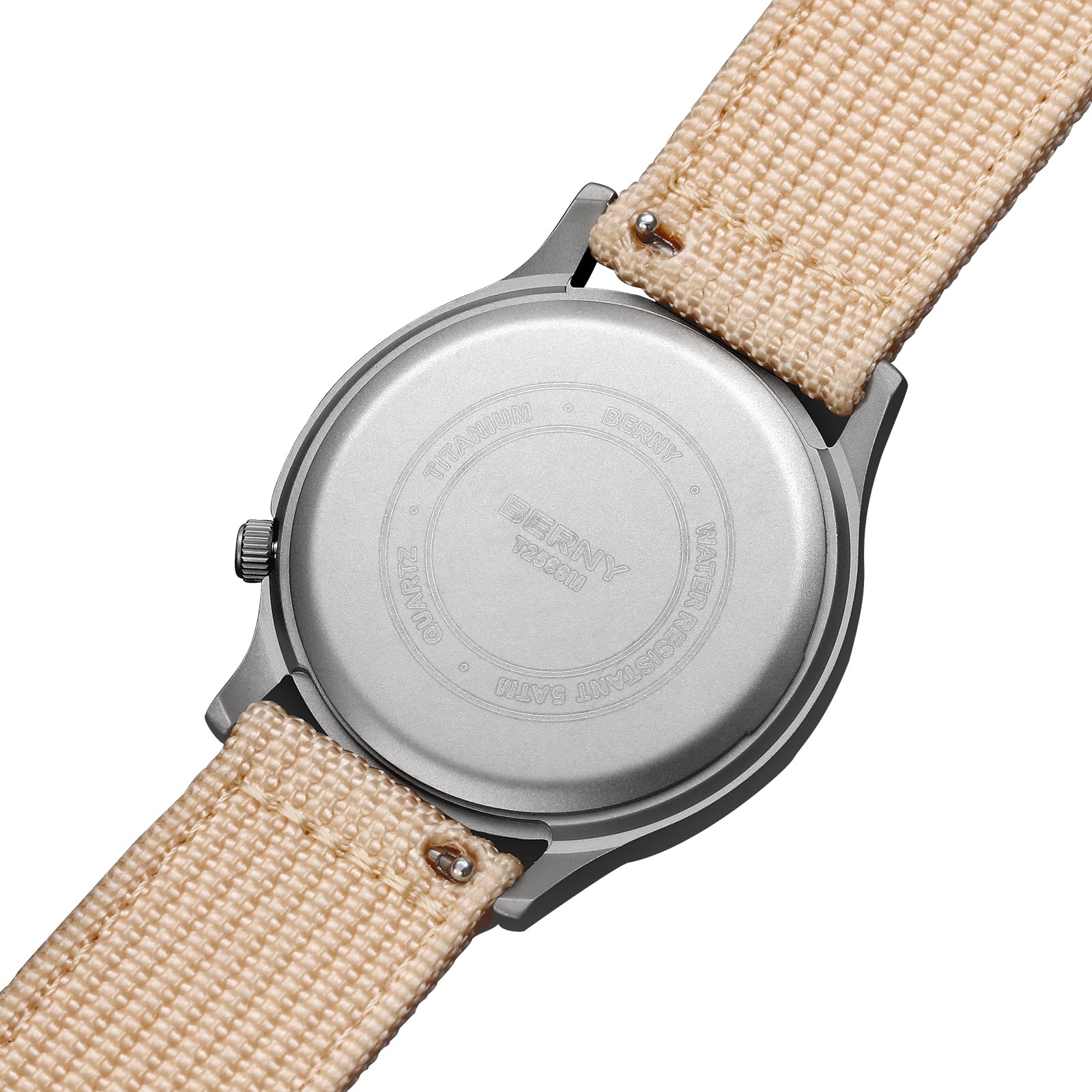 BERNY Titanium Watches for Men Japanese Sweep Second Quartz Movement 5ATM Waterproof Men's Field Wrist Watch Military Wristwatch with Luminous Analog Sport Watches - Image 3