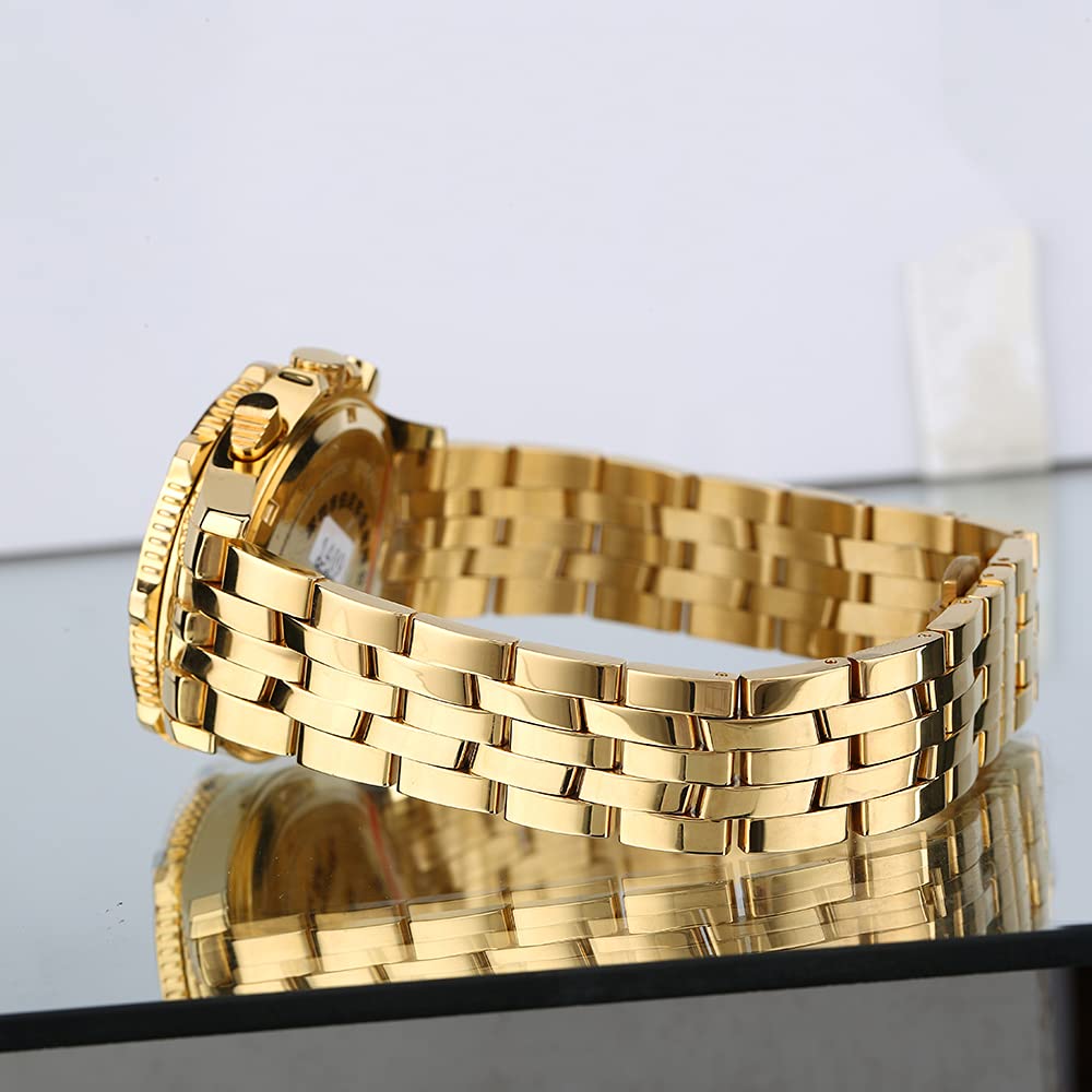 BERNY Watches for Men Real Diamond Dial Luxury Quartz Watch Multi-Function Mens Watch with Stainless Steel Strap - Image 3